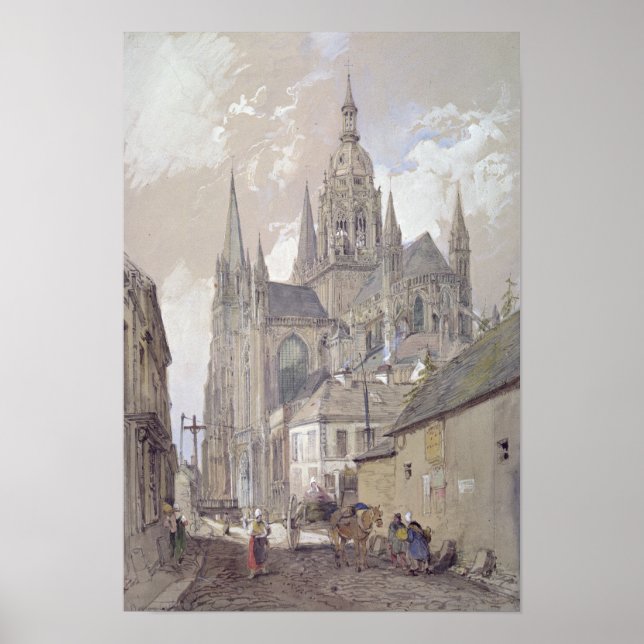 Póster Catedral de Bayeux, Vista do Sudeste (Frente)