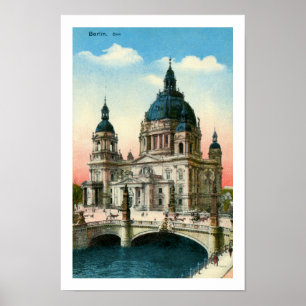 Poster Catedral de Berlim do vintage (os DOM)