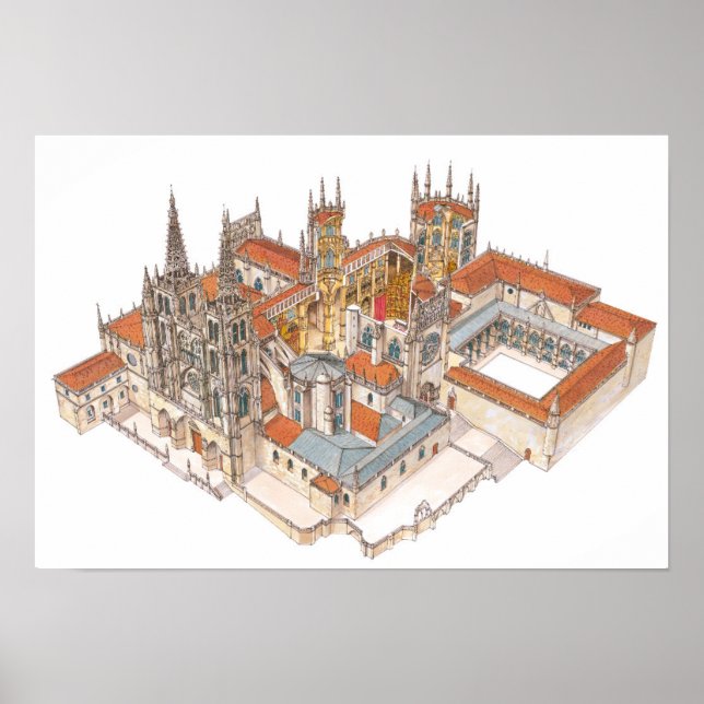 Póster Catedral de Burgos. Espanha (Frente)