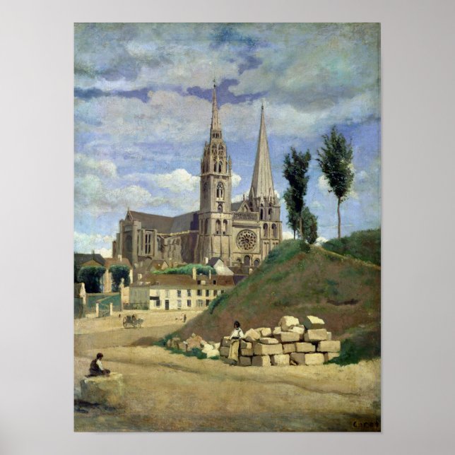 Póster Catedral de Chartres, 1830 (Frente)