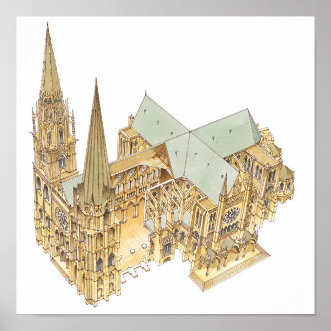 Póster Catedral de Chartres. França (Frente)