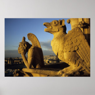 Póster Catedral de Chimera, re-Dame, Paris, França