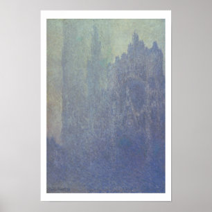 Póster Catedral de Claude Monet Rouen, tempo nevoento