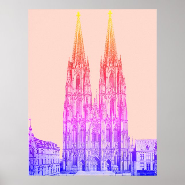 Poster Catedral de Colônia, 1911 - Kölner Dom pastel (Frente)