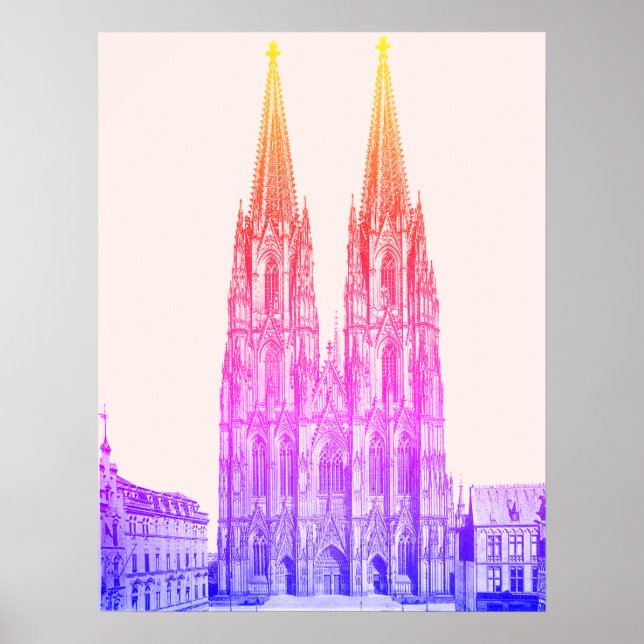Poster Catedral de Colônia, 1911 - Kölner Dom pastel (Frente)