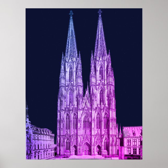 Poster Catedral de Colônia Kölner Dom Cologne Köln Coloni (Frente)