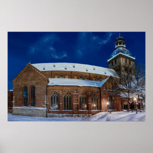 Poster Catedral de Dome na praça Dome em Riga, Letónia