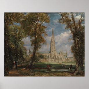 Poster Catedral de John Constable Salisbúria do Bish
