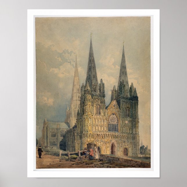 Poster Catedral de Lichfield, Staffordshire, 1794 (c/c) (Frente)
