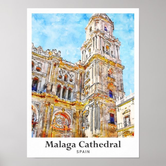 Poster Catedral de Málaga Espanha (Frente)