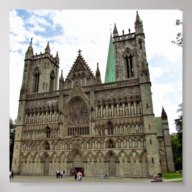 Póster Catedral de Nidaros Trondheim Noruega (Frente)