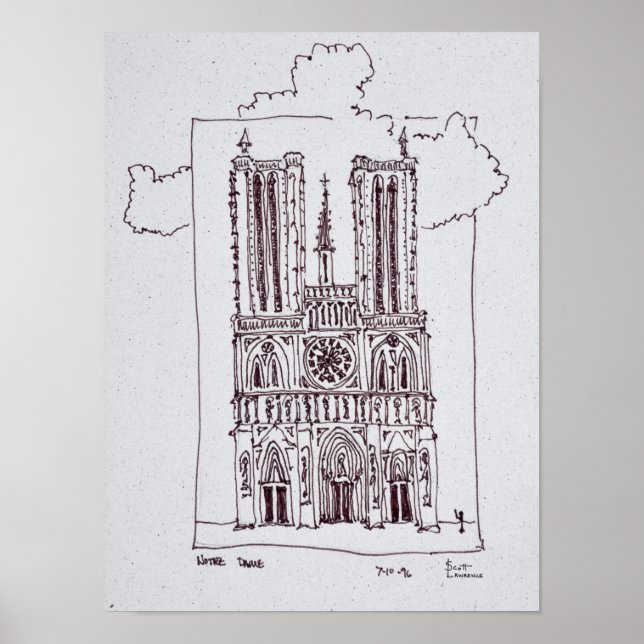 Póster Catedral de Notre-Dame de Paris | Ille de la Cite (Frente)