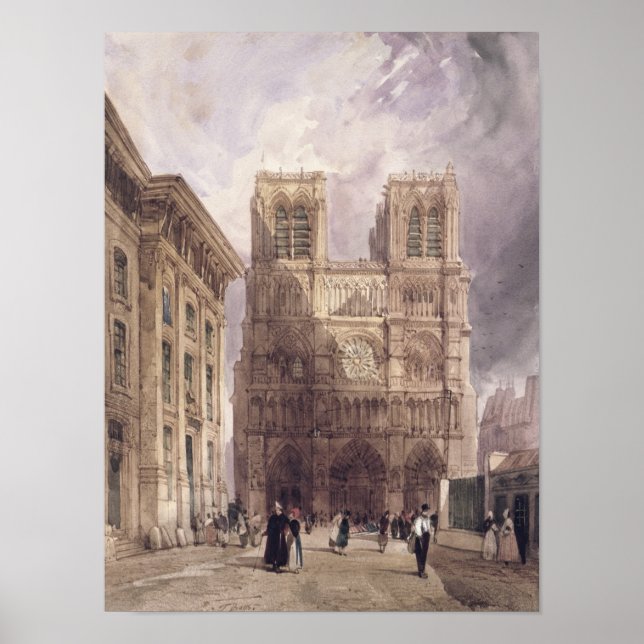 Póster Catedral de Notre Dame, Paris, 1836 (Frente)