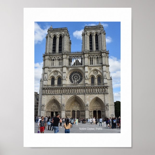 Poster Catedral de Notre Dame, Paris, França (Frente)