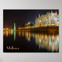 póster Catedral de Palma de Maiorca refle jada