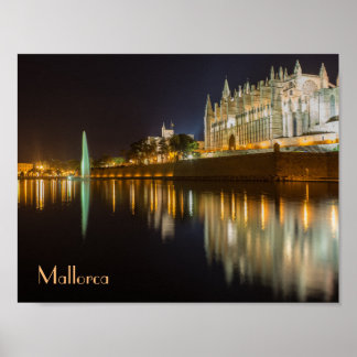 póster Catedral de Palma de Maiorca refle jada