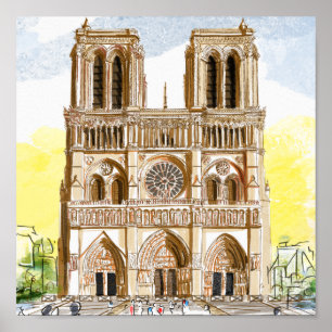 Poster Catedral de Paris Notre Dame