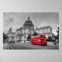 Catedral de Paul, ônibus e Rua de Londres
