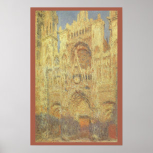 Póster Catedral de Rouen, por do sol por Claude Monet