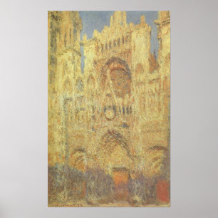 Póster Catedral de Rouen, por do sol por Claude Monet