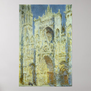 Póster Catedral de Rouen West Facade Sunlight, Claude Mon