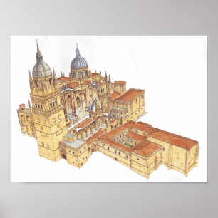 Póster Catedral de Salamanca. Espanha