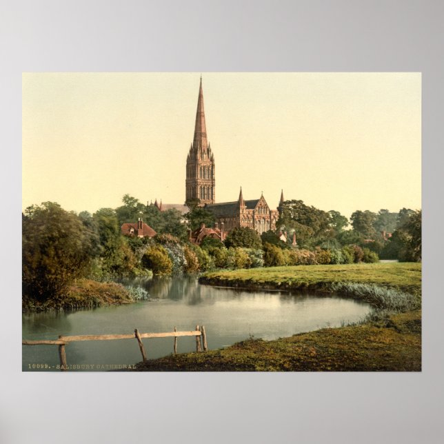 Póster Catedral de Salisbury I, Wiltshire, Inglaterra (Frente)