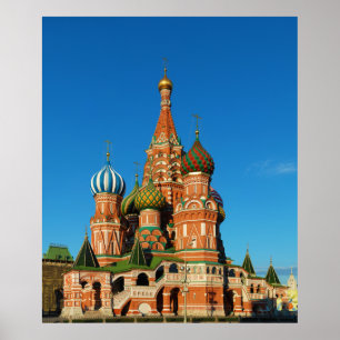 Póster Catedral de santo Basil em Moscou Rússia