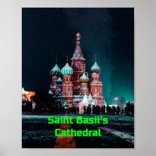 Poster Catedral de Santo Basil, Moscou, Rússia