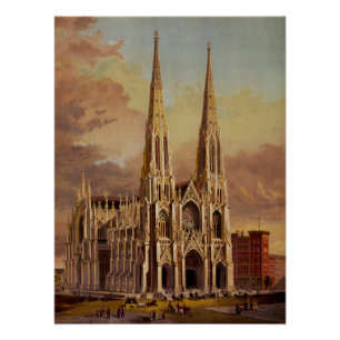 Póster Catedral de São Patrício no centro de Manhattan