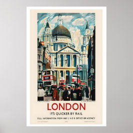 Poster Catedral de São Paulo em Londres Cartaz de Viagem 