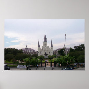 Póster Catedral de St Louis e quadrado de Jackson