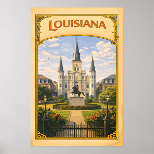 Poster Catedral de St. Louis Louisiana Vintage