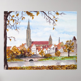 Poster Catedral de Ulm na Alemanha por Farida Greenfield