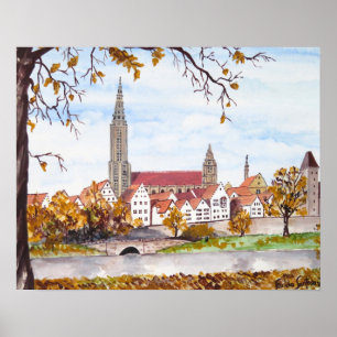 Poster Catedral de Ulm na Alemanha por Farida Greenfield