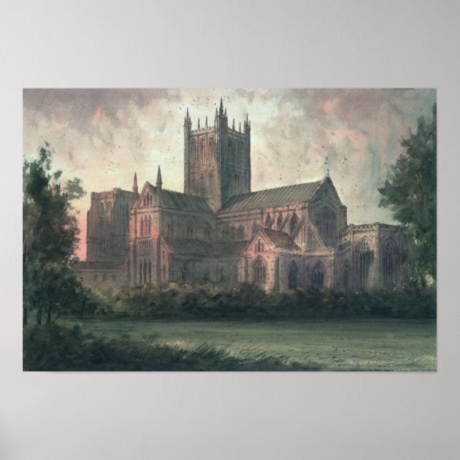 Póster Catedral de Wells: vista do Sudeste (Frente)