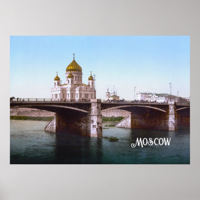 Poster Catedral do Cristo Salvador em Moscou (1900) (Frente)