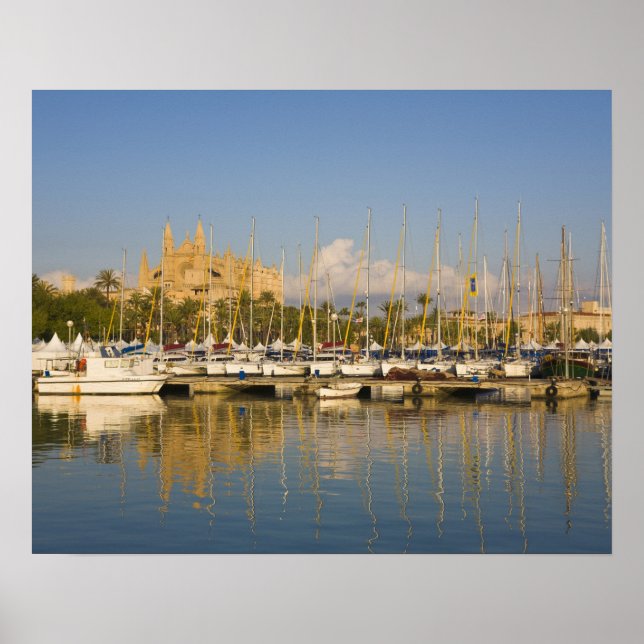 Poster Catedral e marina, Palma, Maiorca, Espanha (Frente)