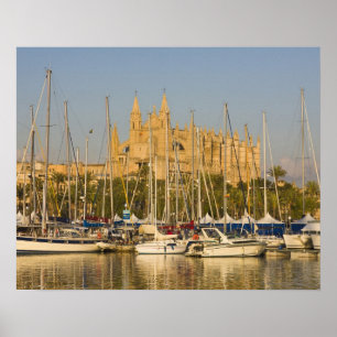 Poster Catedral e marina, Palma, Mallorca, Espanha 2