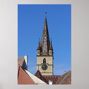 Póster Catedral Evangelichal Torre Sibiu Romênia