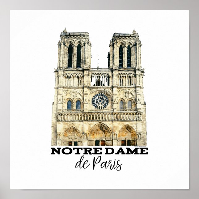 Poster Catedral francesa Notre-Dame de Paris Souvenir (Frente)