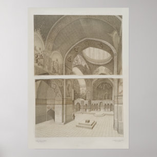 Poster Catedral Interior da Arquitetura Vintage
