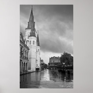 Póster Catedral Jackson Nova Orleães quadrada de St Loui