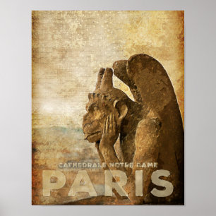 Póster Catedral Paris de Notre Dame, le Stryga Quimera