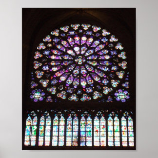 Poster Catedral rosa de Notre Dame, Paris, França