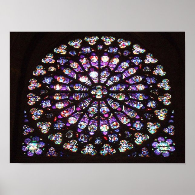 Póster Catedral rosa de Notre Dame, Paris, França (Frente)