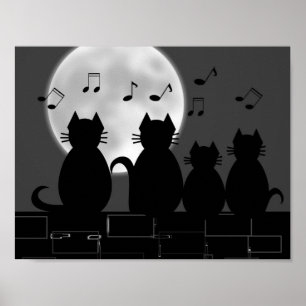 Póster Caterwauling à lua