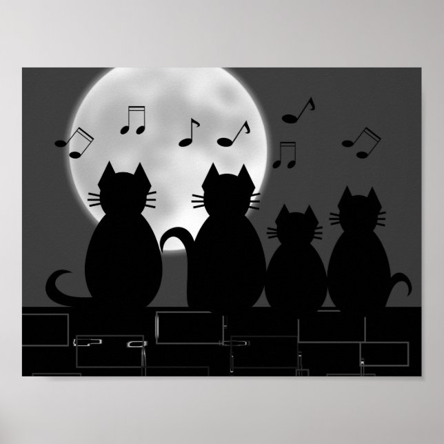 Póster Caterwauling à lua (Frente)