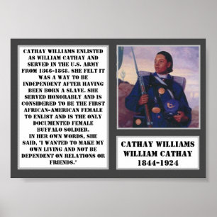 Poster Cathay Williams Buffalo Soldier Exército da Primei