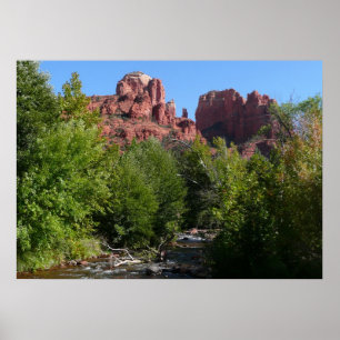 Póster Cathedral Rock and Stream na Arizona de Sedona